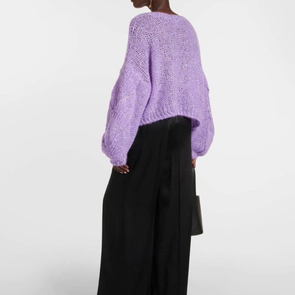 LOEWE Anagram Knit Mohair Blend Sweater (Purple) - Picture 6 of 16